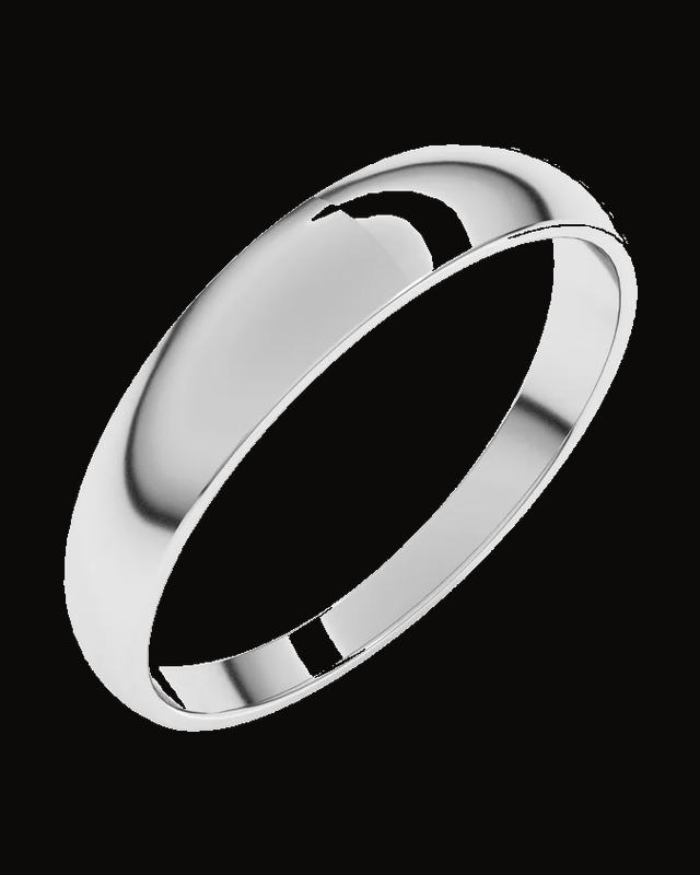 Lightweight Round Tapered Band — Sterling Silver · 4 mm · Size 10