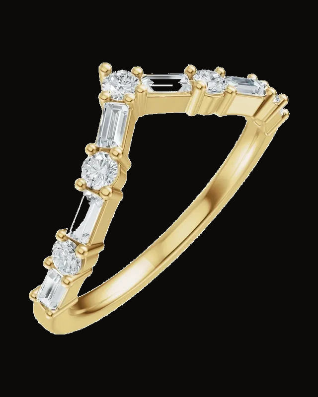 1/2 CTW Lab-Grown Diamond Contour Band — 14K Yellow / White Gold · 1.75 mm