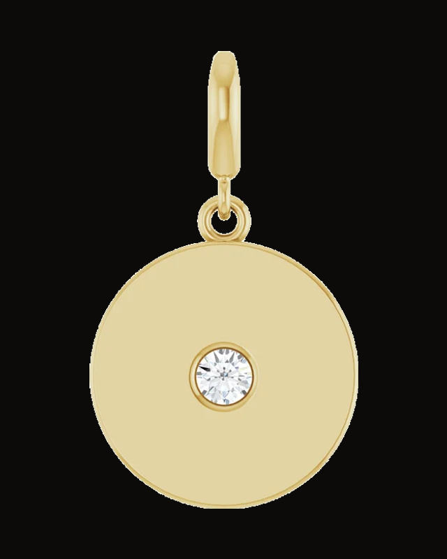 1/10 Ct Lab-Grown Diamond Charm/Pendant — 14K Yellow Gold