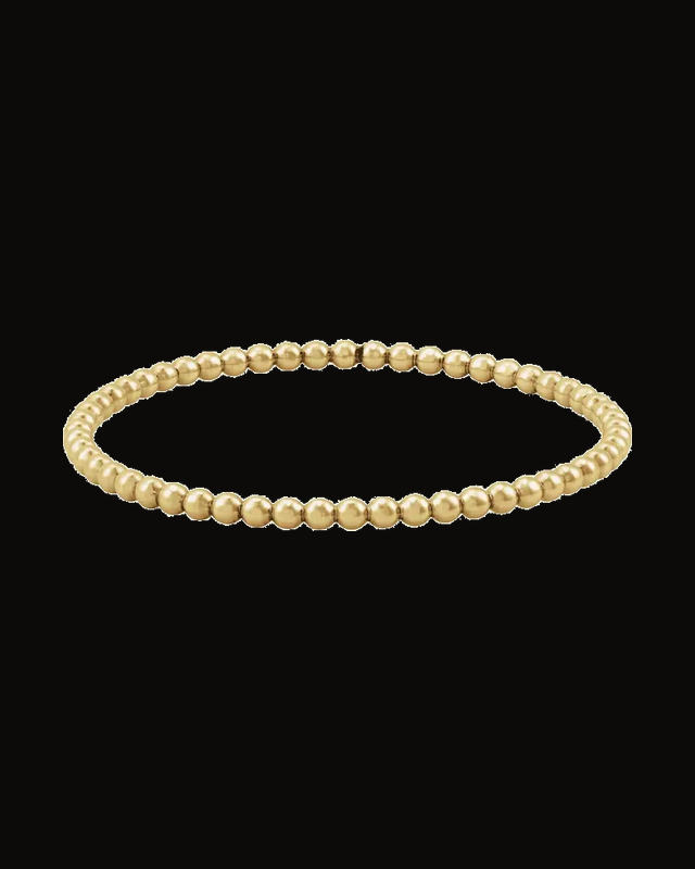 Beaded Bangle Bracelet — 14K Yellow Gold-Filled