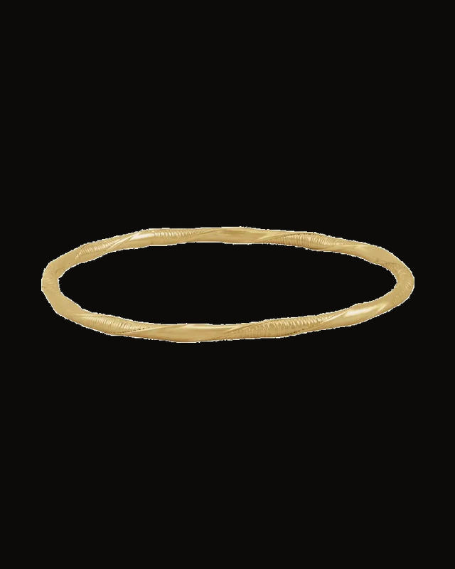 Twisted Textured Bangle Bracelet — 14K Yellow Gold-Filled