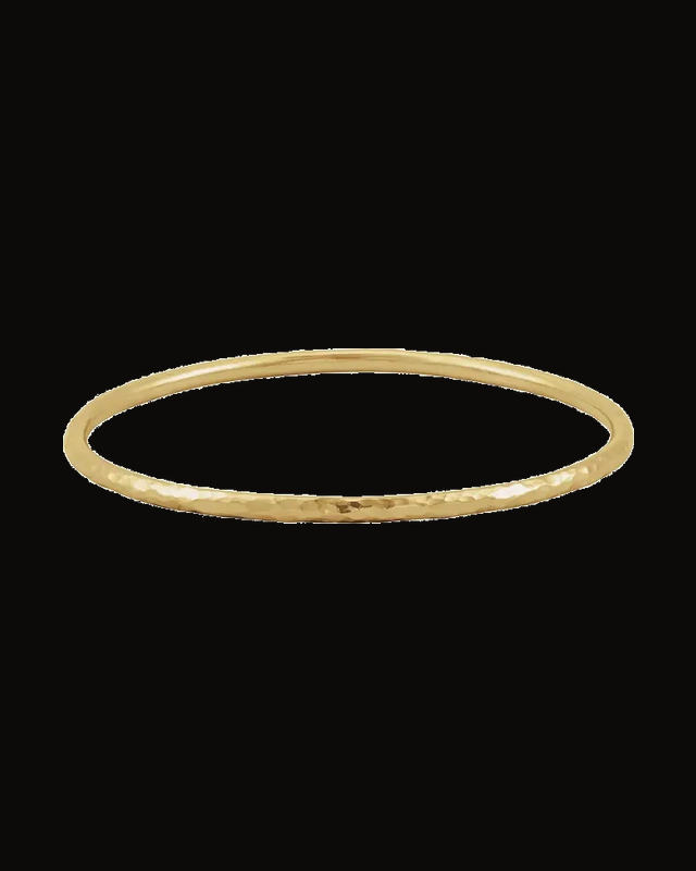 Bangle Bracelet with Hammer Finish — 14K Yellow Gold-Filled
