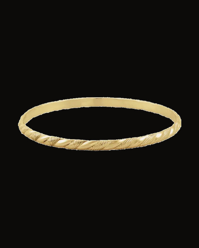 Twisted Bangle Bracelet — 14K Yellow Gold-Filled