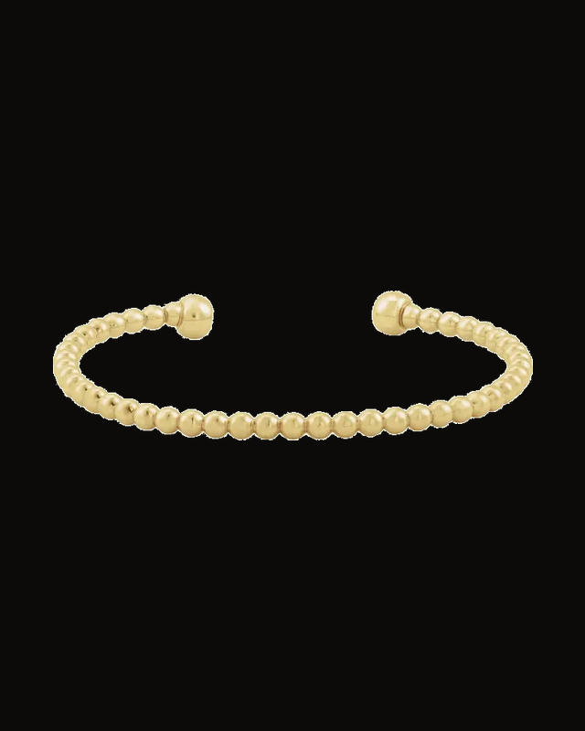 Beaded Cuff Bracelet — 14K Yellow Gold-Filled