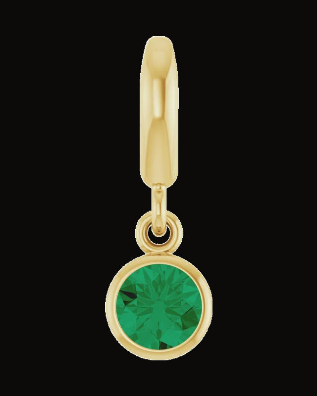 Bezel-Set Solitaire Charm/Pendant — 14K Yellow Gold · 4 mm