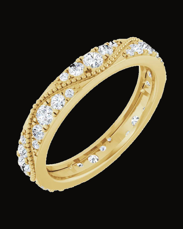 Lab-Grown Diamond Eternity Band — 14K Yellow / White Gold · 3.2 mm · Size 7
