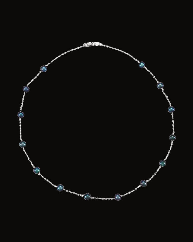 Cultured Black Freshwater Pearl Necklace — Silver-Plated on Sterling Silver · Cultured Freshwater Pearl