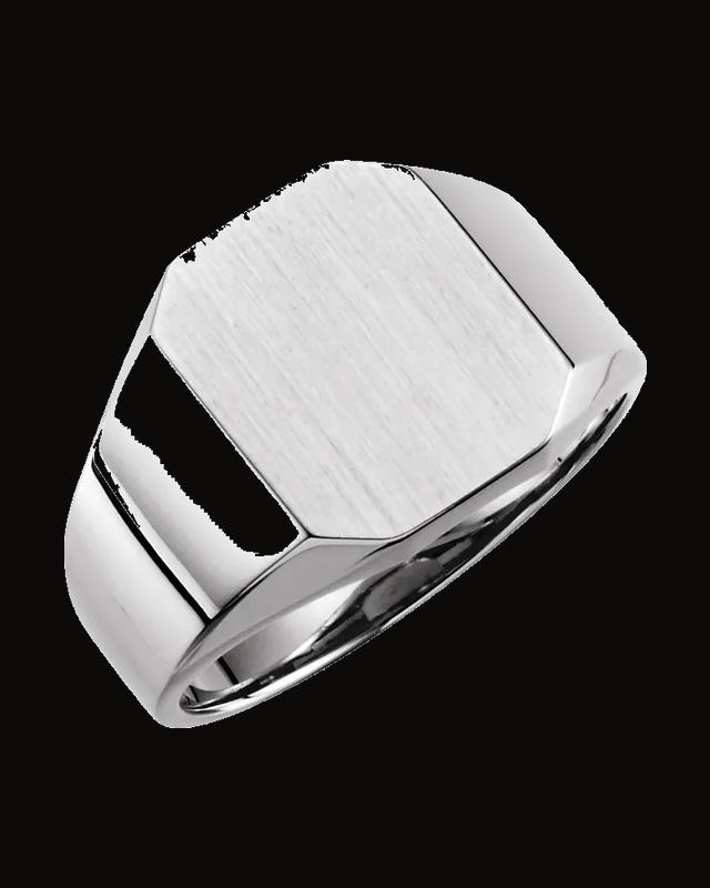 Octagon Signet Ring — Sterling Silver · 4.08 mm