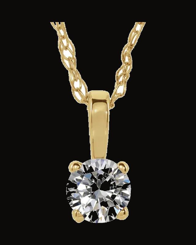 Youth Birthstone Necklace or Pendant — 14K Yellow Gold · 3 mm