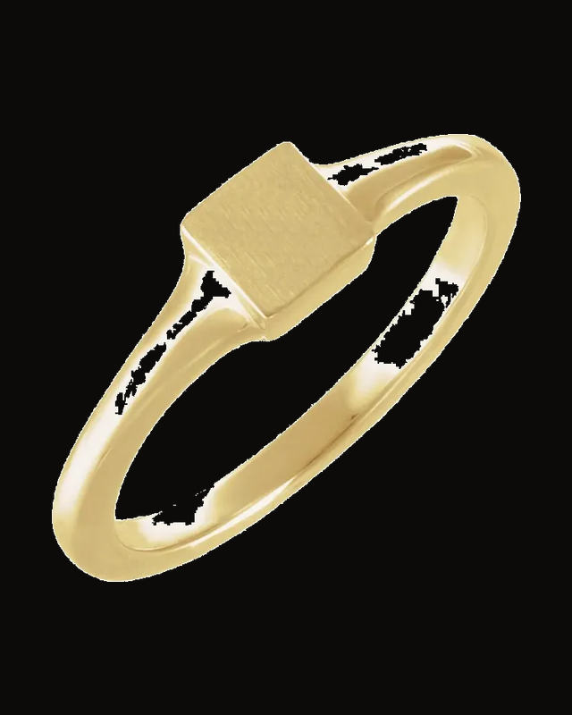 Engravable Square Tapered Signet Ring