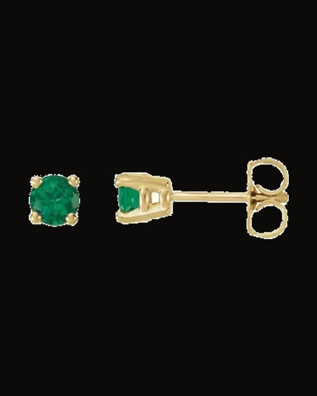 Round 4-Prong Stud Earrings — 14K White / Yellow Gold