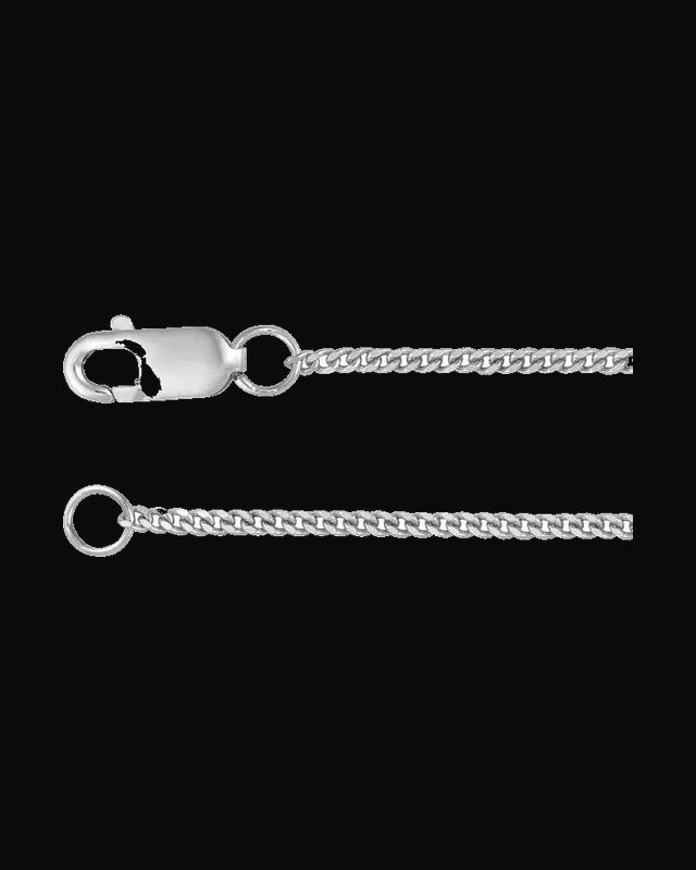 1.15 mm Diamond-Cut Curb Chain — Rhodium-Plated on Sterling Silver