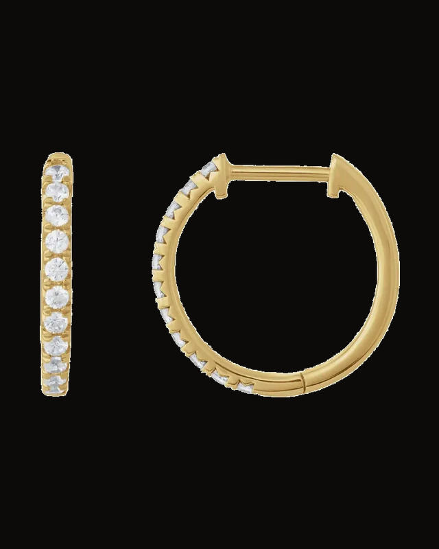 1/3 CTW Lab-Grown Diamond Hoop Earrings — 14K Yellow Gold · 1.5 mm