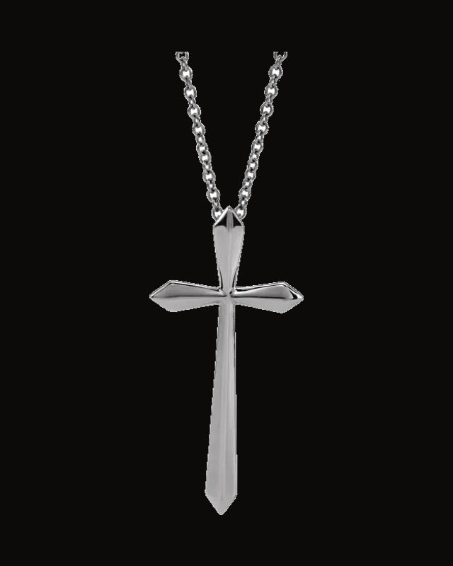 Elongated Cross Necklace or Pendant — Sterling Silver