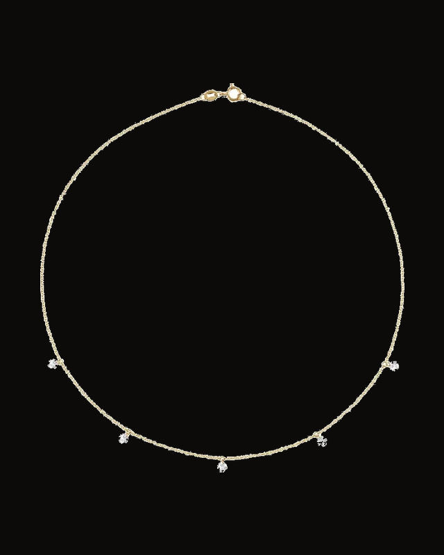 Station Necklace — 14K Yellow / White Gold · 3.5 mm