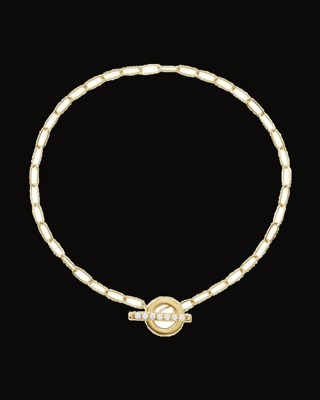 1/10 CTW Diamond Toggle Bracelet — 14K Yellow Gold