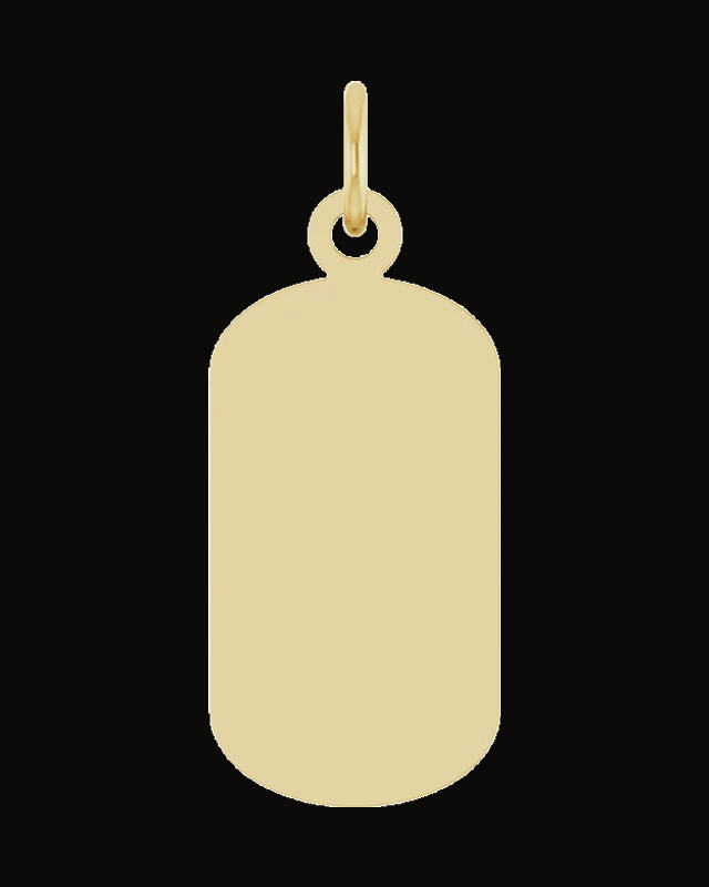 Engravable Dog Tag Necklace or Pendant — 14K Yellow Gold