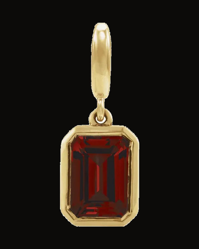 Bezel-Set Birthstone Charm/Pendant — 14K Yellow Gold · 7 x 5 mm