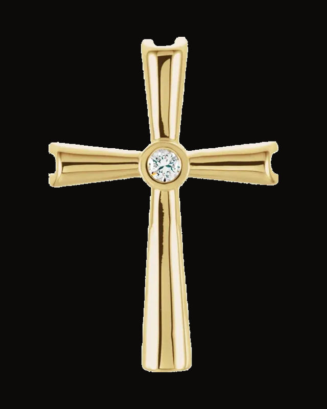 Natural Diamond Cross Pendant — 14K Yellow Gold · 0.04 CT