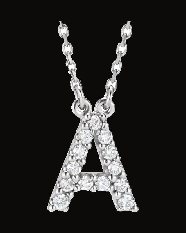 1/8 CTW Natural Diamond Necklace — 14K White / Yellow Gold