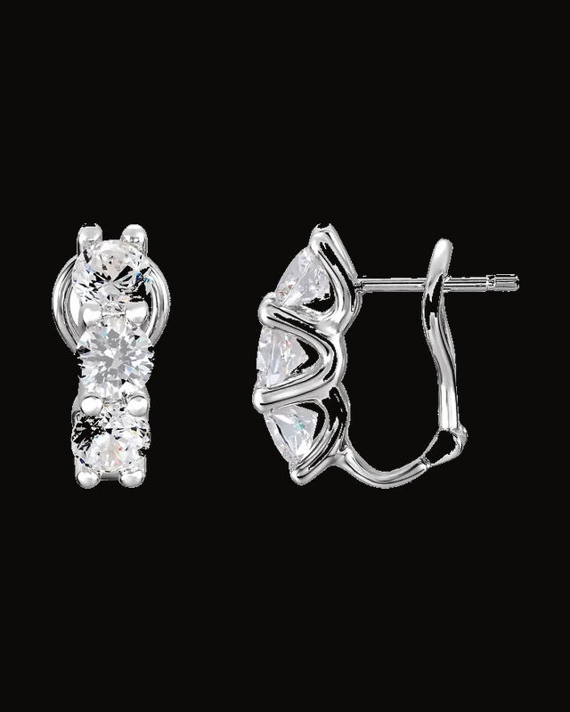 Imitation Cubic Zirconia Earrings — Sterling Silver · 5 mm