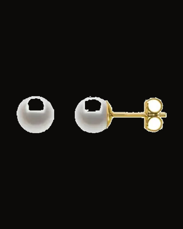 Freshwater Cultured Pearl Stud Earrings — 14K Yellow / White Gold
