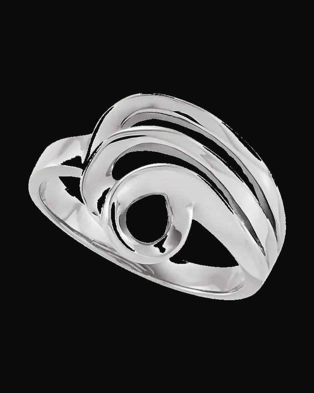 Freeform Ring Remount — Rhodium-Plated on 14K White Gold · 12 mm