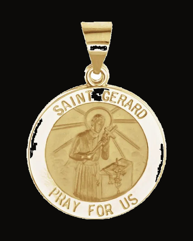 Round Hollow St. Gerard Medal — 14K Yellow Gold