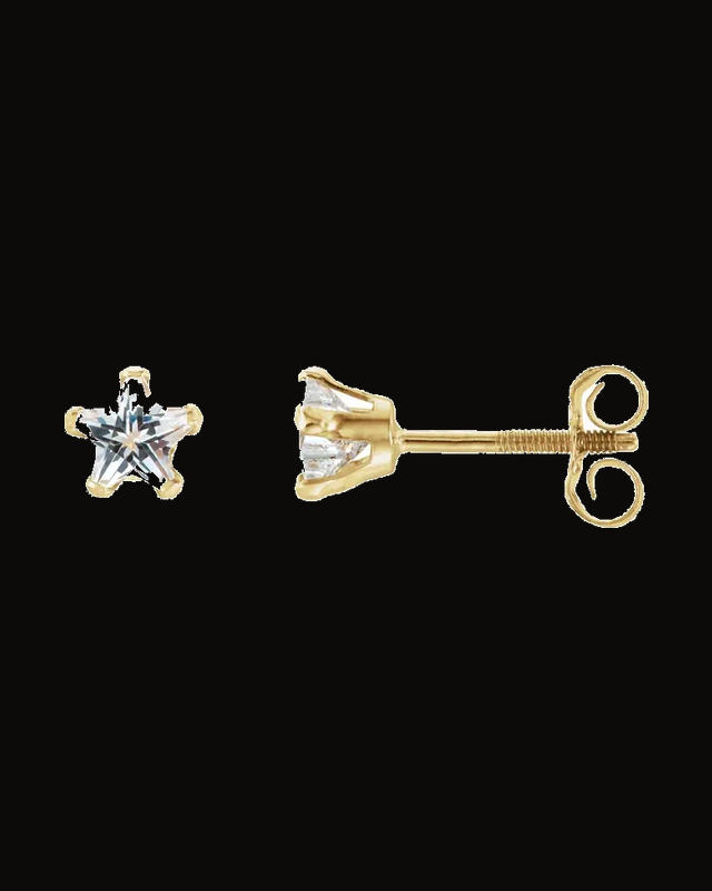 Youth Star Stud Earrings — 14K Yellow Gold · 4 x 4 mm