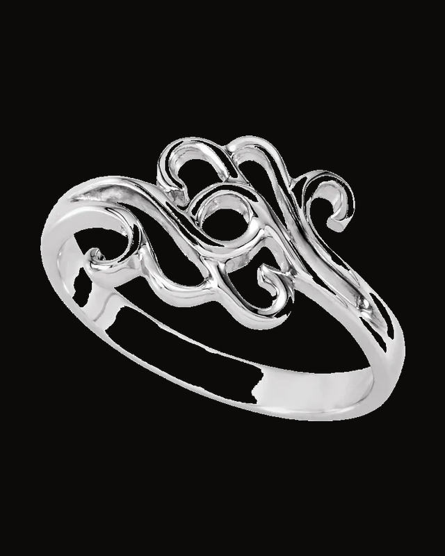 Freeform Ring — 14K White / Yellow Gold · 10 mm
