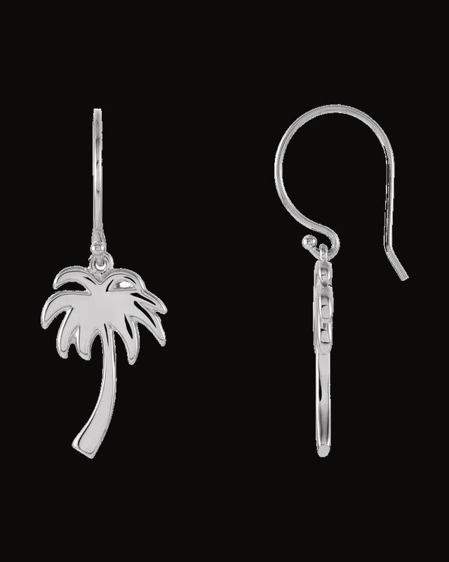 Palm Tree Earrings — Sterling Silver