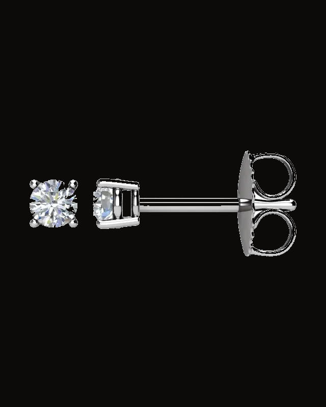 Basket Solitaire Stud Earring — 14K Yellow Gold · 1/10 CT