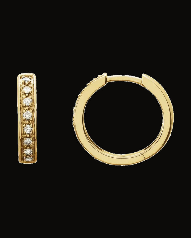 1/5 CTW Lab-Grown Diamond Hoop Earrings — 14K Yellow Gold-Plated · 1.4 mm