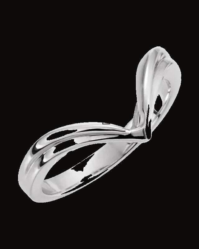 V Ring — 14K White / Yellow Gold · 8 mm