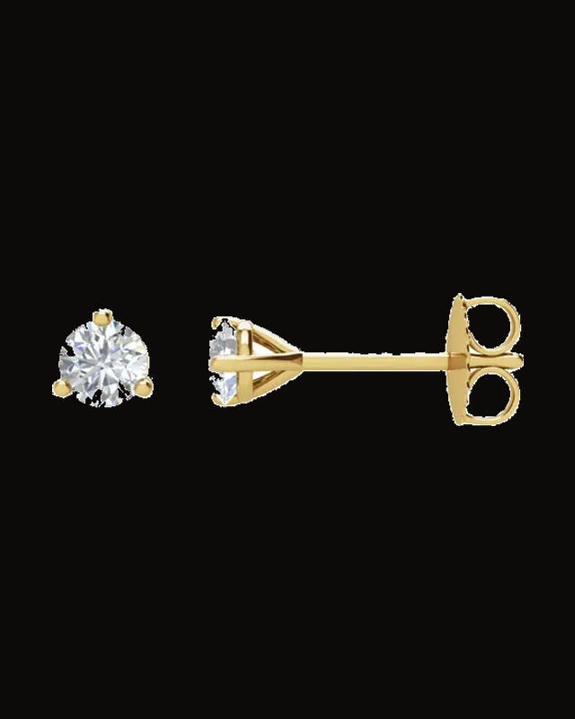 Round 3-Prong Cocktail-Style Stud Earrings