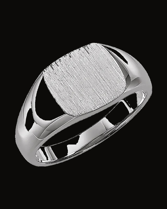 Square Signet Ring — Sterling Silver · 2.53 mm