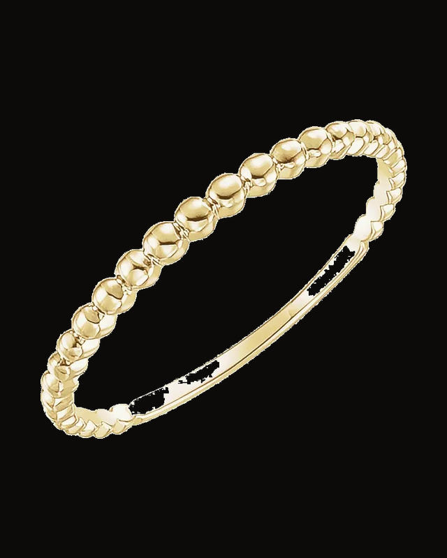 Beaded Stackable Ring — 14K Yellow / Rose Gold · 1 mm