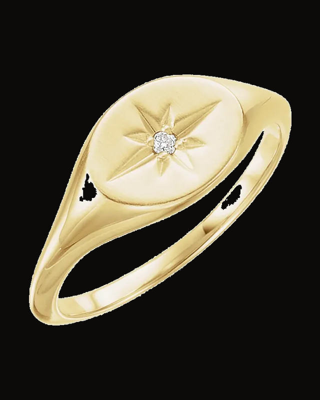 0.02 CTW Natural Diamond Ring — 14K Yellow Gold · 1.73 mm