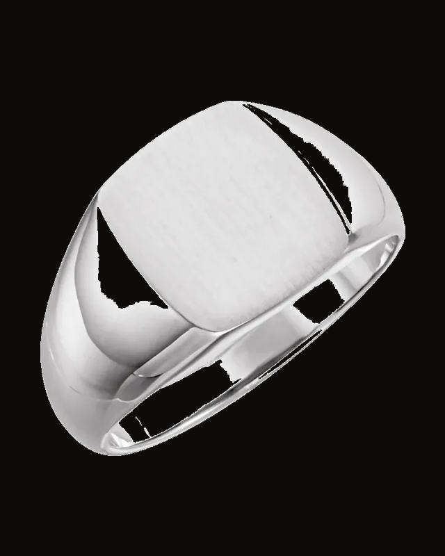 Rectangle Signet Ring — Sterling Silver · 3.44 mm
