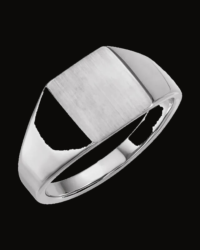 Rectangle Signet Ring — Sterling Silver · 2.72 mm