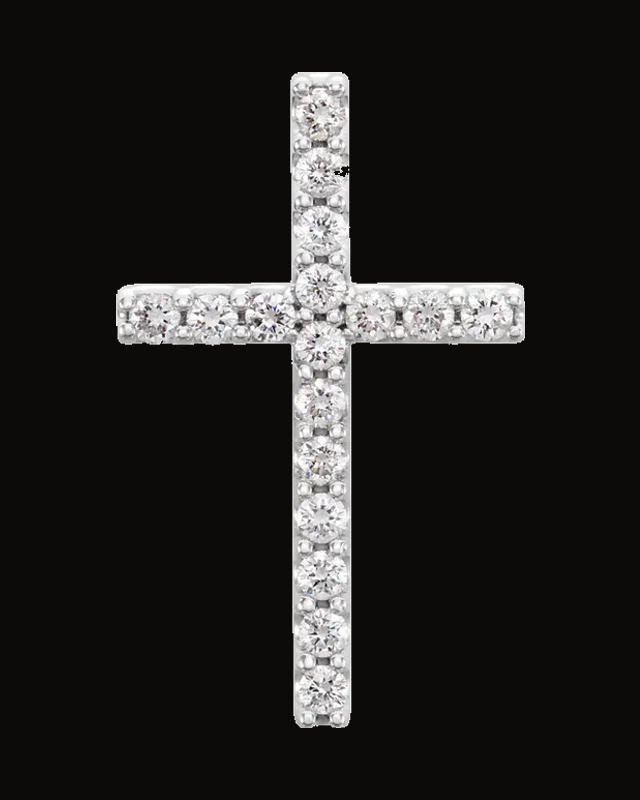 Petite Cross Necklace or Pendant — 14K White / Yellow Gold