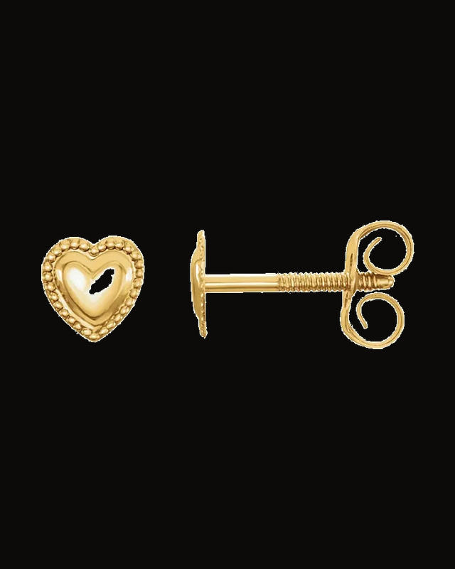 Youth Heart Earrings — 14K Yellow Gold
