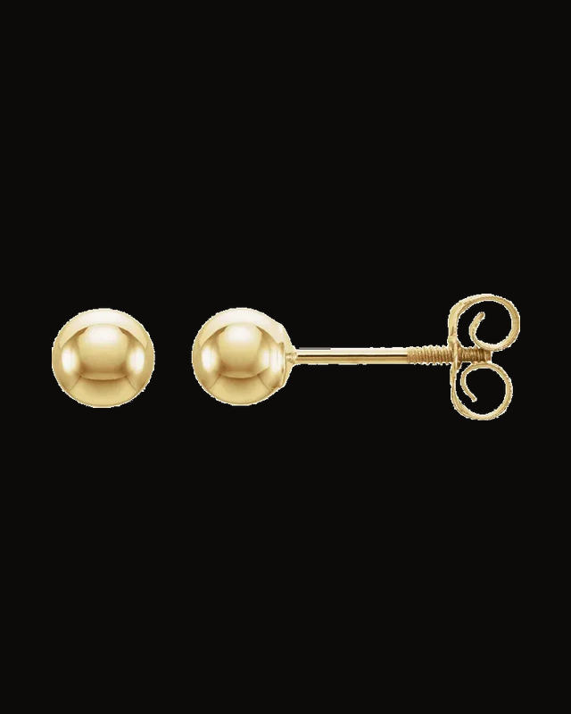 Youth Ball Stud Earrings — 14K Yellow Gold