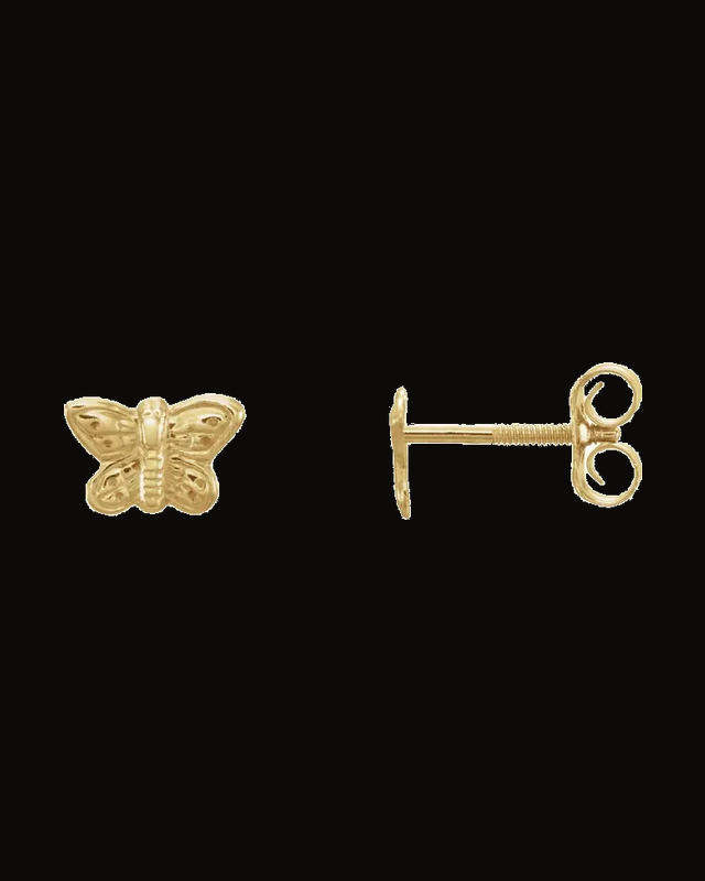 Youth Butterfly Earrings — 14K Yellow Gold