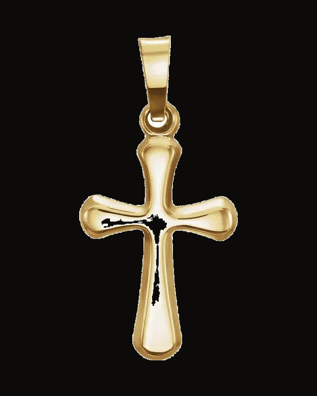 Hollow Cross Pendant — 14K Yellow Gold