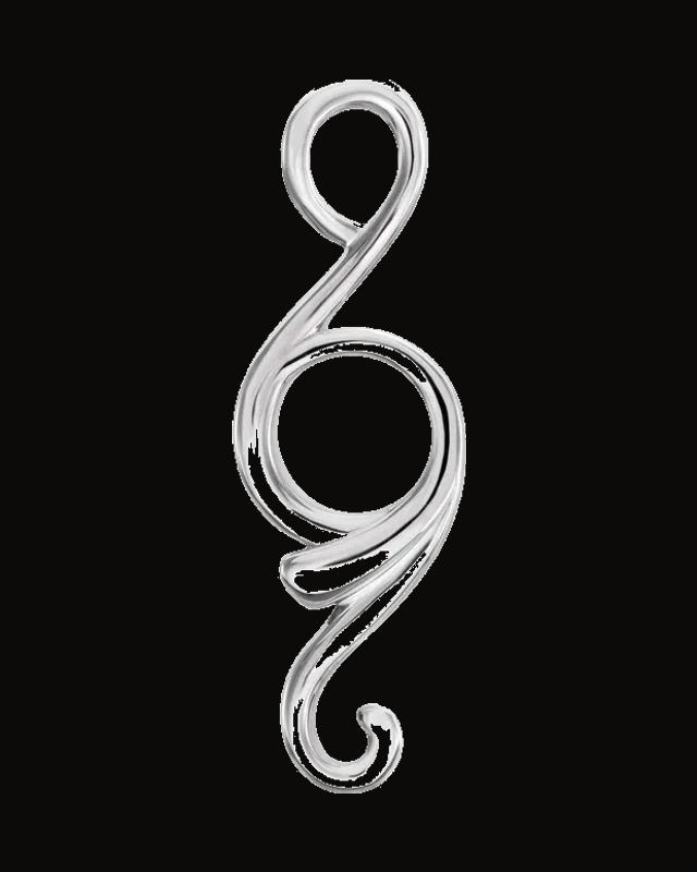Freeform Pendant — Rhodium-Plated on 14K White Gold