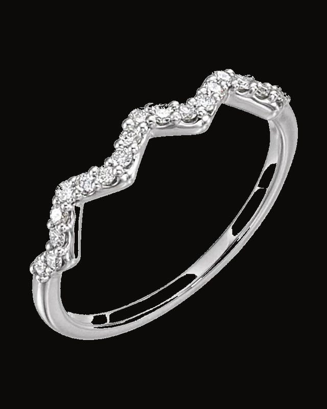 1/5 CTW Natural Diamond Stackable Ring — 14K Yellow / White Gold · 1.7 mm