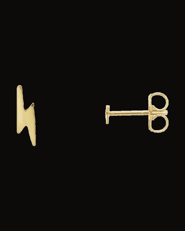 Lightning Bolt Earrings — 14K Yellow Gold
