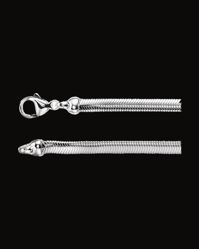 4.25 mm Oval Snake Chain — Silver-Plated on Sterling Silver