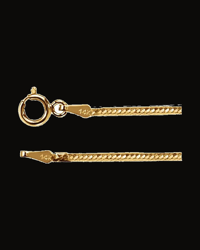 1.5 mm Flexible Herringbone Chain — 14K Yellow Gold